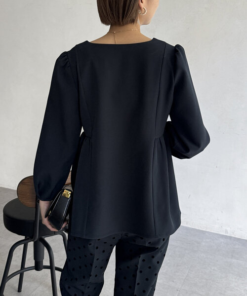 Chez toi（シェトワ）の「【セレモニー対応可】ペプラムブラウス（シャツ/ブラウス・レディース・ブラック/ネイビー/オフホワイト・FREE）」の10枚目の写真