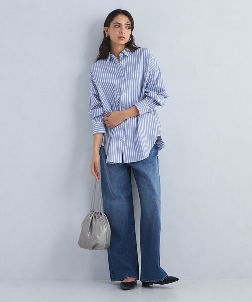 green label relaxing（グリーンレーベルリラクシング）の「2WAY ソフトエナメル 巾着バッグ（ショルダーバッグ・レディース・グレー/コバルトブルー/ブラック・FREE）」の9枚目の写真