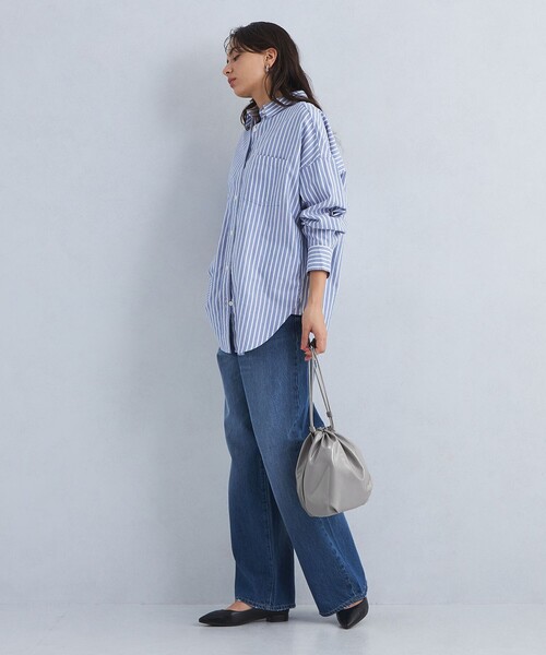 green label relaxing（グリーンレーベルリラクシング）の「2WAY ソフトエナメル 巾着バッグ（ショルダーバッグ・レディース・グレー/コバルトブルー/ブラック・FREE）」の8枚目の写真