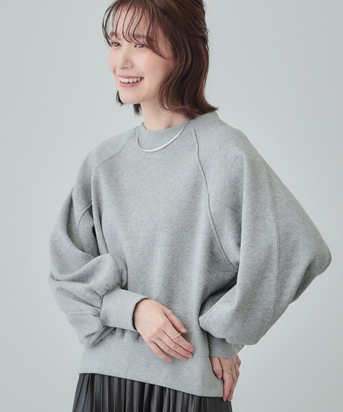Cutie Blonde(キューティーブロンド)の「◆【あったか/S-LL】ラグラン裏起毛スウェット(Tシャツ/カットソー・レディース・ライトグレー/ブラック/レッド系1/オフホワイト・01/02/03/04)」の3枚目の写真