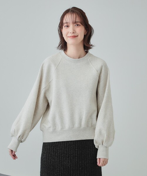 Cutie Blonde(キューティーブロンド)の「◆【あったか/S-LL】ラグラン裏起毛スウェット(Tシャツ/カットソー・レディース・ライトグレー/ブラック/レッド系1/オフホワイト・01/02/03/04)」の12枚目の写真