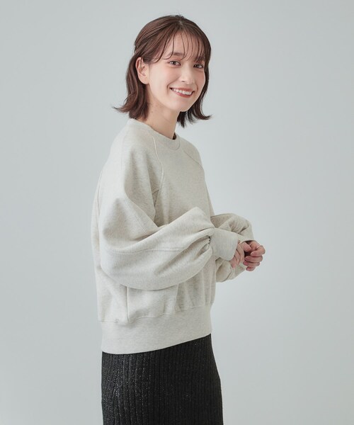 Cutie Blonde(キューティーブロンド)の「◆【あったか/S-LL】ラグラン裏起毛スウェット(Tシャツ/カットソー・レディース・ライトグレー/ブラック/レッド系1/オフホワイト・01/02/03/04)」の11枚目の写真