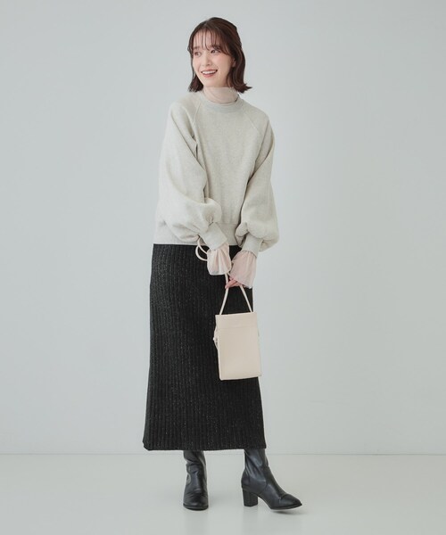 Cutie Blonde(キューティーブロンド)の「◆【あったか/S-LL】ラグラン裏起毛スウェット(Tシャツ/カットソー・レディース・ライトグレー/ブラック/レッド系1/オフホワイト・01/02/03/04)」の10枚目の写真