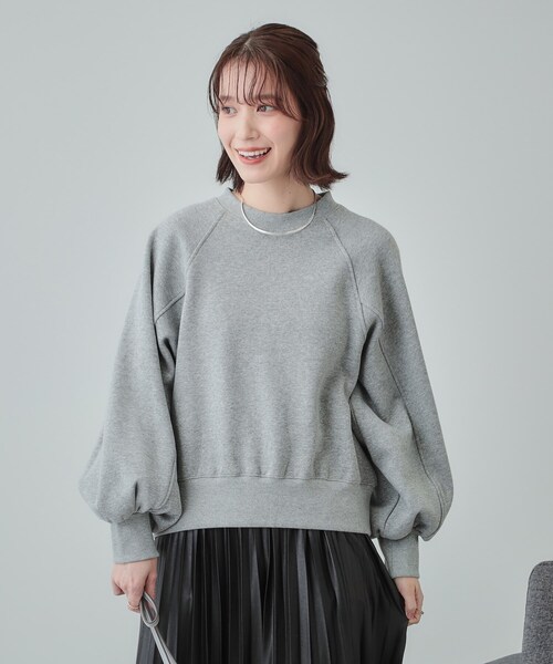 Cutie Blonde(キューティーブロンド)の「◆【あったか/S-LL】ラグラン裏起毛スウェット(Tシャツ/カットソー・レディース・ライトグレー/ブラック/レッド系1/オフホワイト・01/02/03/04)」の8枚目の写真