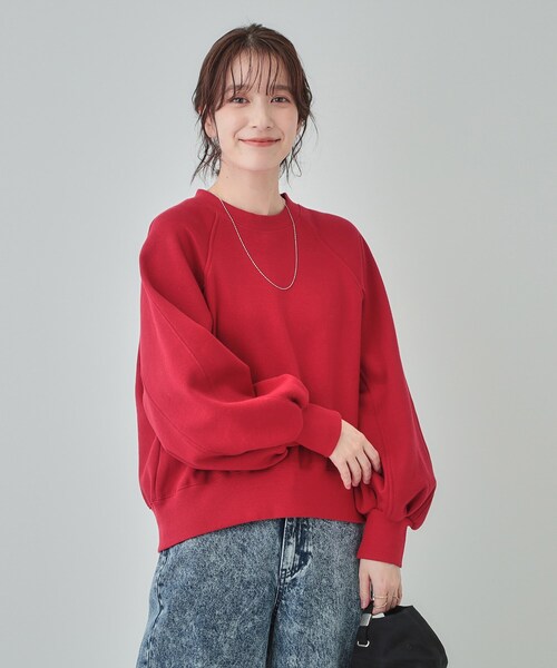 Cutie Blonde(キューティーブロンド)の「◆【あったか/S-LL】ラグラン裏起毛スウェット(Tシャツ/カットソー・レディース・ライトグレー/ブラック/レッド系1/オフホワイト・01/02/03/04)」の22枚目の写真