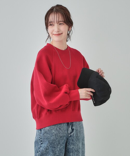 Cutie Blonde(キューティーブロンド)の「◆【あったか/S-LL】ラグラン裏起毛スウェット(Tシャツ/カットソー・レディース・ライトグレー/ブラック/レッド系1/オフホワイト・01/02/03/04)」の21枚目の写真