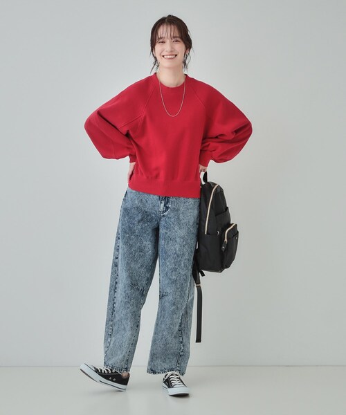 Cutie Blonde(キューティーブロンド)の「◆【あったか/S-LL】ラグラン裏起毛スウェット(Tシャツ/カットソー・レディース・ライトグレー/ブラック/レッド系1/オフホワイト・01/02/03/04)」の20枚目の写真