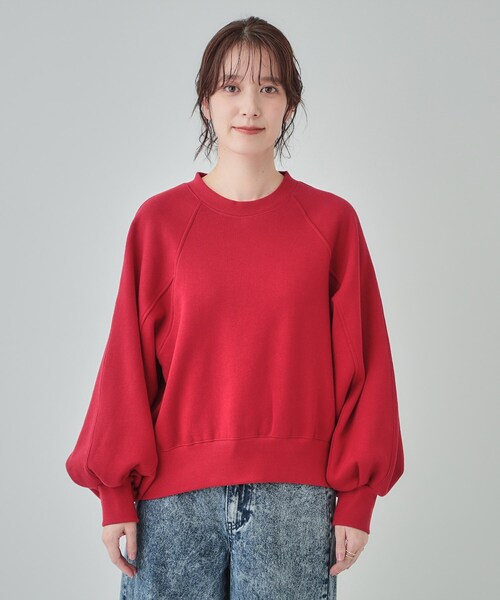 Cutie Blonde(キューティーブロンド)の「◆【あったか/S-LL】ラグラン裏起毛スウェット(Tシャツ/カットソー・レディース・ライトグレー/ブラック/レッド系1/オフホワイト・01/02/03/04)」の18枚目の写真