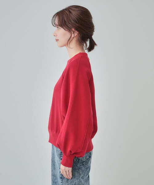 Cutie Blonde(キューティーブロンド)の「◆【あったか/S-LL】ラグラン裏起毛スウェット(Tシャツ/カットソー・レディース・ライトグレー/ブラック/レッド系1/オフホワイト・01/02/03/04)」の17枚目の写真