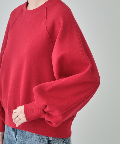 Cutie Blonde(キューティーブロンド)の「◆【あったか/S-LL】ラグラン裏起毛スウェット(Tシャツ/カットソー・レディース・ライトグレー/ブラック/レッド系1/オフホワイト・01/02/03/04)」の14枚目の写真