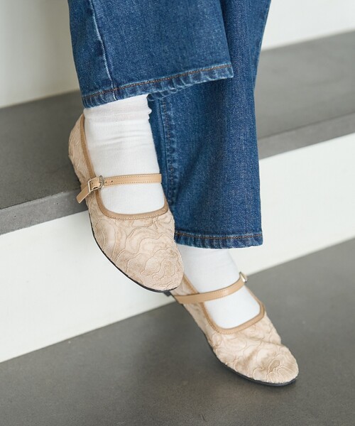 FREAK'S STORE(フリークスストア)の「ROVERETO/ロベレート シアーレース メリージェーン フラットシューズ(その他シューズ・レディース・ブラック/ベージュ・36/37/38)」の7枚目の写真