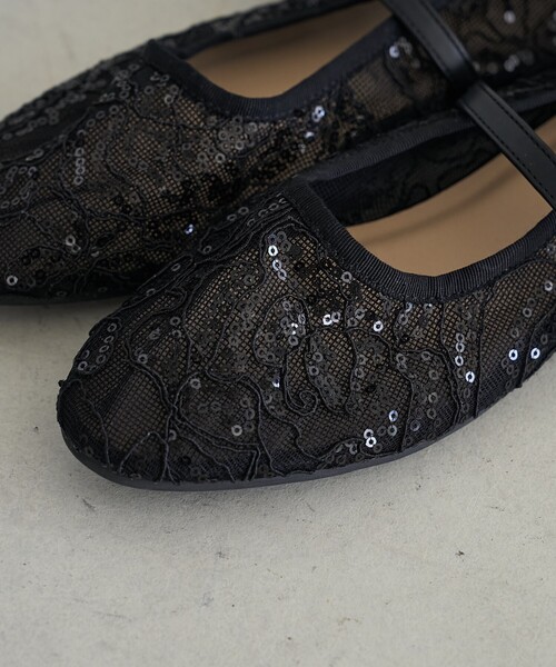 FREAK'S STORE(フリークスストア)の「ROVERETO/ロベレート シアーレース メリージェーン フラットシューズ(その他シューズ・レディース・ブラック/ベージュ・36/37/38)」の11枚目の写真