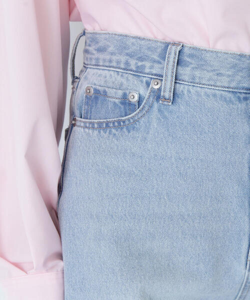 【美人百花掲載】センタープレスストレートデニムパンツ セール】◇【美人百花掲載】センタープレスストレートデニム