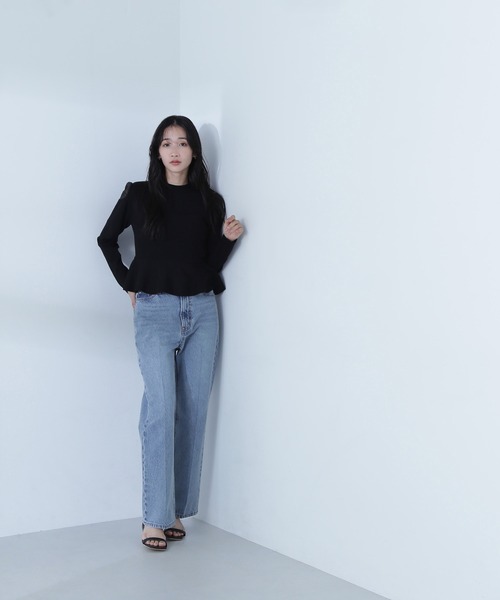 NATURAL BEAUTY BASIC（ナチュラルビューティーベーシック）の「◇【美人百花掲載】センタープレスストレートデニムパンツ（デニムパンツ・レディース・ブルー系その他2/ブルー・SMALL/MEDIUM/P/S）」の8枚目の写真