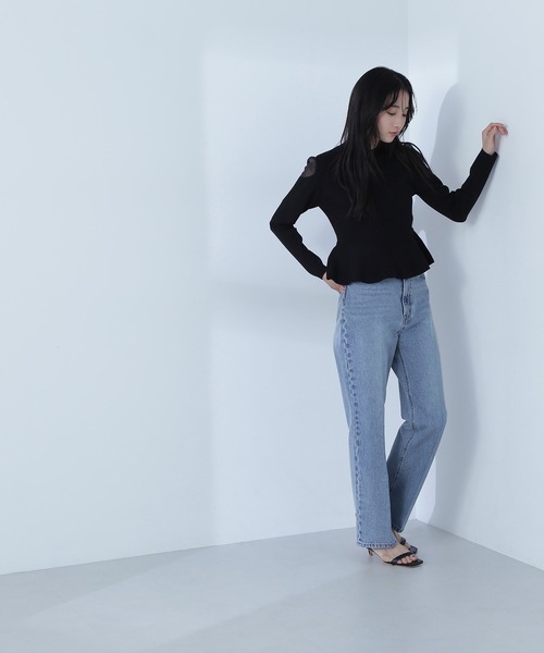 NATURAL BEAUTY BASIC（ナチュラルビューティーベーシック）の「◇【美人百花掲載】センタープレスストレートデニムパンツ（デニムパンツ・レディース・ブルー系その他2/ブルー・SMALL/MEDIUM/P/S）」の9枚目の写真