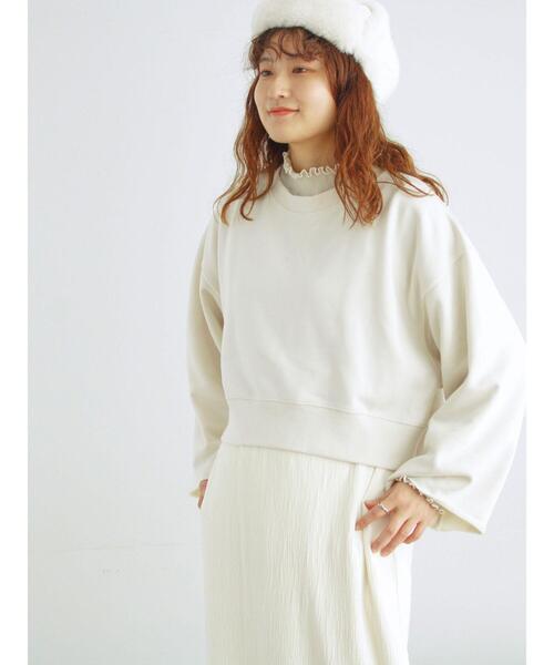 Samansa Mos2(サマンサ モスモス)の「◎ショート丈スウェット(Tシャツ/カットソー・レディース・ブラウン/ピンク/キナリ/ブラック・F)」の2枚目の写真