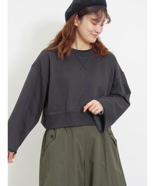 Samansa Mos2(サマンサ モスモス)の「◎ショート丈スウェット(Tシャツ/カットソー・レディース・ブラウン/ピンク/キナリ/ブラック・F)」の3枚目の写真