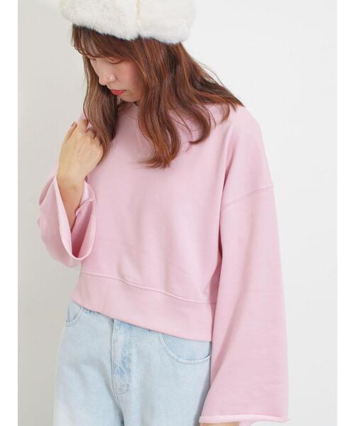 Samansa Mos2(サマンサ モスモス)の「◎ショート丈スウェット(Tシャツ/カットソー・レディース・ブラウン/ピンク/キナリ/ブラック・F)」の6枚目の写真