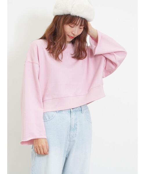 Samansa Mos2(サマンサ モスモス)の「◎ショート丈スウェット(Tシャツ/カットソー・レディース・ブラウン/ピンク/キナリ/ブラック・F)」の7枚目の写真