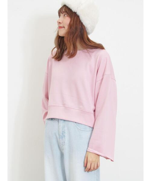 Samansa Mos2(サマンサ モスモス)の「◎ショート丈スウェット(Tシャツ/カットソー・レディース・ブラウン/ピンク/キナリ/ブラック・F)」の8枚目の写真