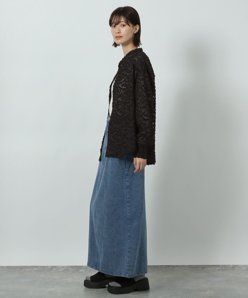 LAKOLE（ラコレ）の「【入卒式／オケージョンにも】バンドカラージャガードシャツ長袖 / 290717（シャツ/ブラウス・レディース・ブラック/アイボリー/ピンクベージュ・FREE）」の8枚目の写真