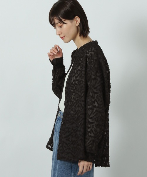 LAKOLE（ラコレ）の「【入卒式／オケージョンにも】バンドカラージャガードシャツ長袖 / 290717（シャツ/ブラウス・レディース・ブラック/アイボリー/ピンクベージュ・FREE）」の10枚目の写真