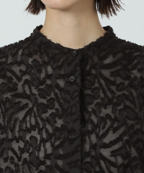 LAKOLE（ラコレ）の「【入卒式／オケージョンにも】バンドカラージャガードシャツ長袖 / 290717（シャツ/ブラウス・レディース・ブラック/アイボリー/ピンクベージュ・FREE）」の17枚目の写真