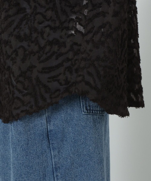 LAKOLE（ラコレ）の「【入卒式／オケージョンにも】バンドカラージャガードシャツ長袖 / 290717（シャツ/ブラウス・レディース・ブラック/アイボリー/ピンクベージュ・FREE）」の19枚目の写真