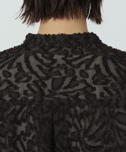 LAKOLE（ラコレ）の「【入卒式／オケージョンにも】バンドカラージャガードシャツ長袖 / 290717（シャツ/ブラウス・レディース・ブラック/アイボリー/ピンクベージュ・FREE）」の20枚目の写真