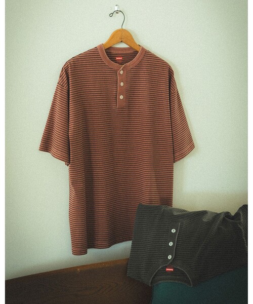 FHITWEAL BRAND reddish brown ヘンリー　カットソー FHITWEAL BRAND reddish brown ヘンリー カットソー FHITWEAL BRAND