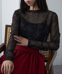 MAISON BREEZE（メゾンブリーズ）の「【MAISON BREEZE】パワーメッシュプリントクルーネックシアートップス XNN（Tシャツ/カットソー）」