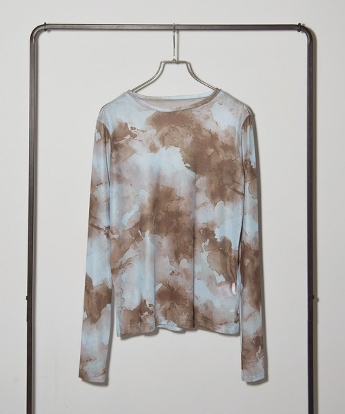 MAISON BREEZE（メゾンブリーズ）の「【MAISON BREEZE】パワーメッシュプリントクルーネックシアートップス XNN（Tシャツ/カットソー・レディース・ベージュ/ミント/パープル/ホワイト/ブラウン/アイボリー/ブラック/アイボリー系2/バーガンディー・FREE）」の19枚目の写真