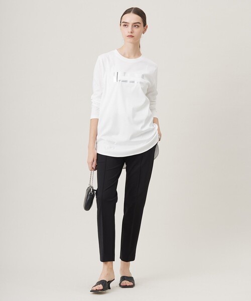ICB(アイシービー)の「シンプルジャージープリントTシャツ(Tシャツ/カットソー・レディース・アイボリー系7・X-SMALL/MEDIUM/SMALL)」の2枚目の写真