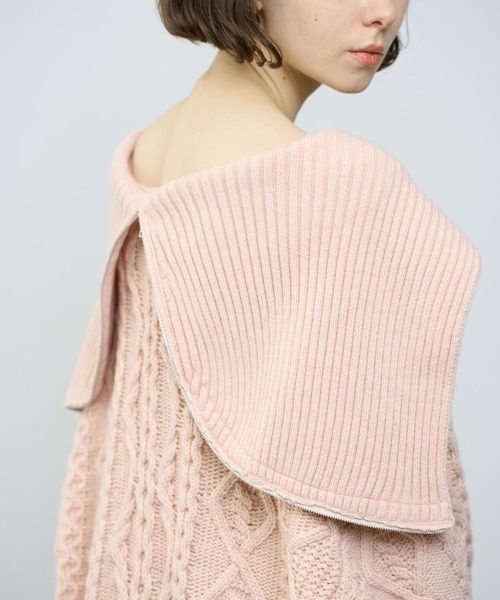 ME COUTURE（ミークチュール）の「フィッシャーマンオーバーニット（ニット/セーター・レディース・ピンク/オフホワイト/グレー・FREE）」の16枚目の写真
