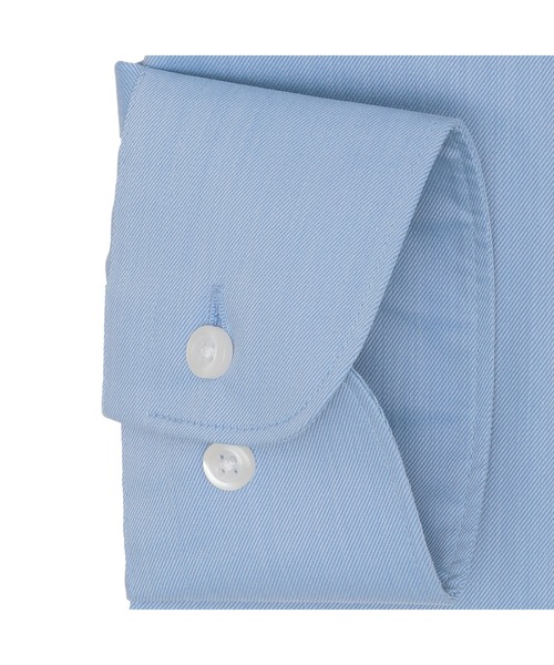 TOKYO SHIRTS（トウキョウシャツ）の「透け防止 形態安定ノーアイロン ワイド 長袖ビジネスワイシャツ（ビジネスシャツ・メンズ・ブルー・首回り39cm-裄丈80cm/首回り39cm-裄丈84cm/首回り41cm-裄丈82cm/首回り41cm-裄丈86cm/首回り43cm-裄丈86cm/首回り37cm-裄丈80cm/首回り43cm-裄丈82cm/首回り42cm-裄丈86cm/首回り42cm-裄丈82cm）」の3枚目の写真