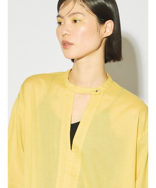 MIDIUMISOLID(ミディウミソリッド)の「MIDIUMISOLID for Ladies スタンドカラースキッパーシャツ(シャツ/ブラウス・レディース・アイボリー/グレー/イエロー/ブラック・FREE)」の7枚目の写真