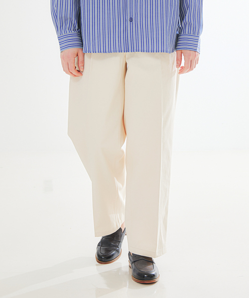 ABAHOUSE（アバハウス）の「1タック コットン ワイドトラウザーズ / ワイドパンツ（その他パンツ・メンズ・グレー/オフホワイト・48/46/44）」の6枚目の写真