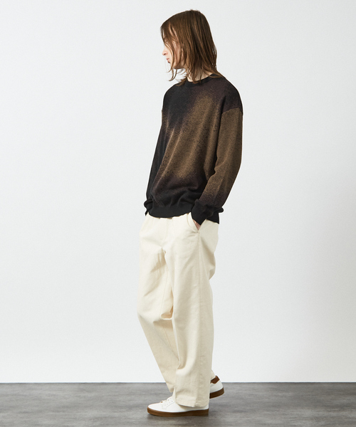 ABAHOUSE（アバハウス）の「1タック コットン ワイドトラウザーズ / ワイドパンツ（その他パンツ・メンズ・グレー/オフホワイト・48/46/44）」の14枚目の写真