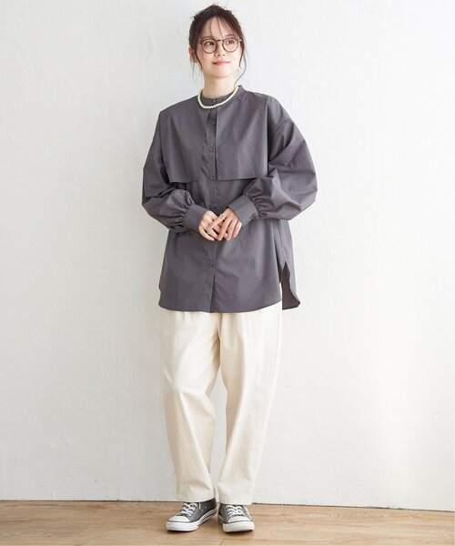 LBC（エルビーシー）の「ＴＣブロードケープブラウス（シャツ/ブラウス・レディース・チャコールグレー/ホワイト・M/L）」の15枚目の写真