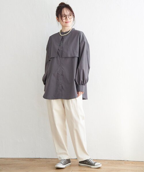 LBC（エルビーシー）の「ＴＣブロードケープブラウス（シャツ/ブラウス・レディース・チャコールグレー/ホワイト・M/L）」の14枚目の写真