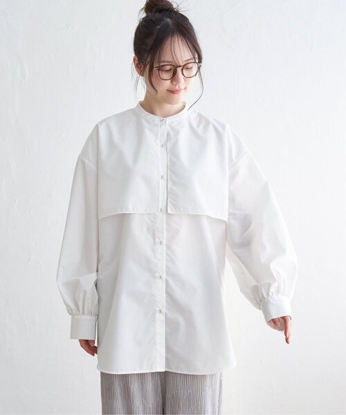 LBC（エルビーシー）の「ＴＣブロードケープブラウス（シャツ/ブラウス・レディース・チャコールグレー/ホワイト・M/L）」の11枚目の写真