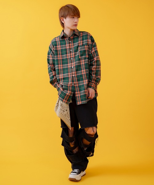 improves（インプローブス）の「レギュラー チェックシャツ（シャツ/ブラウス・メンズ・グリーン/イエロー/グレー・SMALL/MEDIUM/LARGE）」の13枚目の写真