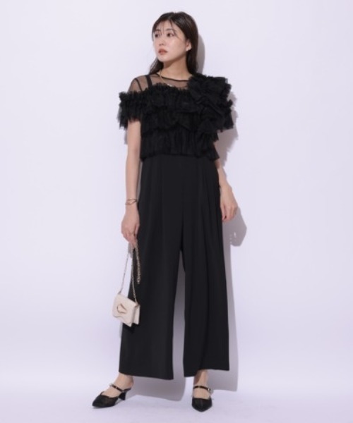 Mystrada(マイストラーダ)の「チュールアシメサロペット(その他パンツ・レディース・チャコールグレー/ブラック・38/36/34)」の9枚目の写真