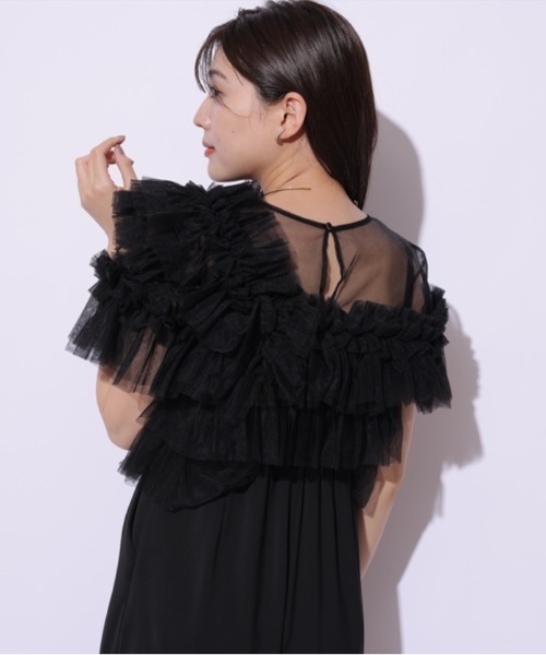 Mystrada(マイストラーダ)の「チュールアシメサロペット(その他パンツ・レディース・チャコールグレー/ブラック・38/36/34)」の12枚目の写真