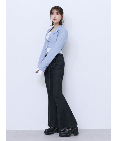 EATME(イートミー)の「レイヤードデザインジャケット(セットアップ可能)(テーラードジャケット・レディース・ブラック/グレー/ブルー/ピンク・FREE)」の8枚目の写真