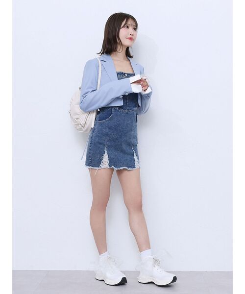 EATME(イートミー)の「レイヤードデザインジャケット(セットアップ可能)(テーラードジャケット・レディース・ブラック/グレー/ブルー/ピンク・FREE)」の12枚目の写真