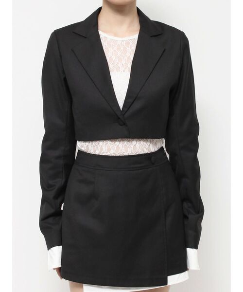 EATME(イートミー)の「レイヤードデザインジャケット(セットアップ可能)(テーラードジャケット・レディース・ブラック/グレー/ブルー/ピンク・FREE)」の14枚目の写真