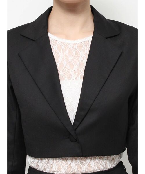 EATME(イートミー)の「レイヤードデザインジャケット(セットアップ可能)(テーラードジャケット・レディース・ブラック/グレー/ブルー/ピンク・FREE)」の17枚目の写真