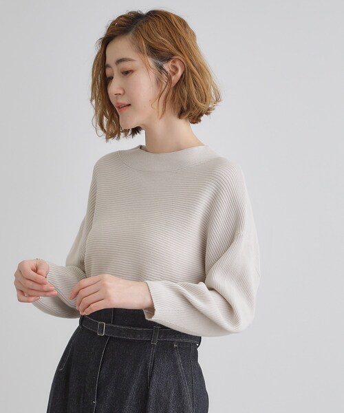 grove（グローブ）の「コットンブレンドガーターニット（ニット/セーター・レディース・ネイビー/ライトグレー系9/ブルー/ベビーピンク・02/03/01/05/04）」の5枚目の写真