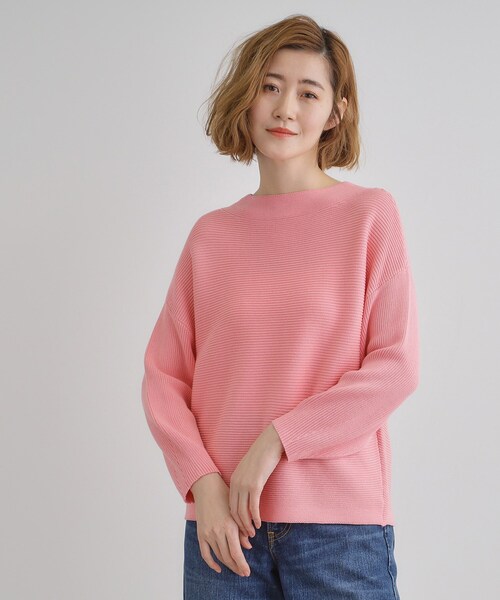 grove（グローブ）の「コットンブレンドガーターニット（ニット/セーター・レディース・ネイビー/ライトグレー系9/ブルー/ベビーピンク・02/03/01/05/04）」の9枚目の写真